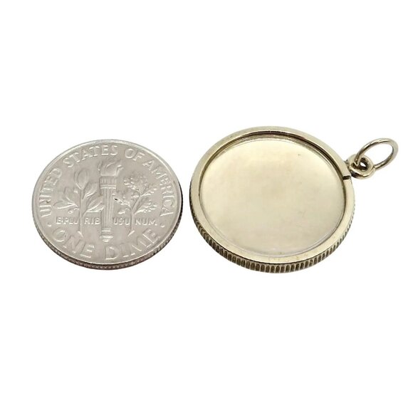 Classic Vintage Sterling Silver Round Photo Locket Charm Pendant 1960s - Picture 8 of 8